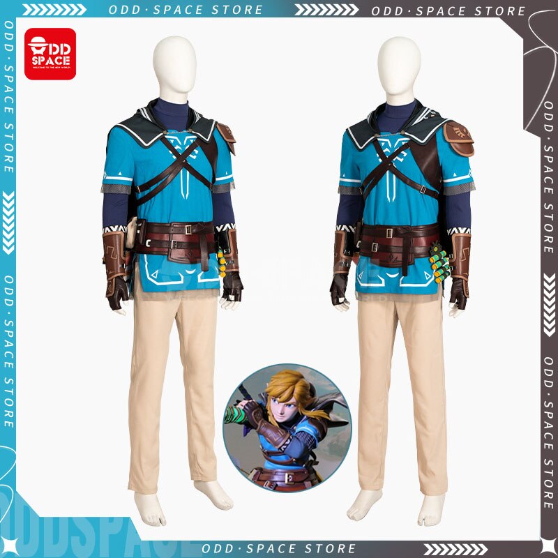 Tears of The Kingdom Cosplay Costume  Game Tears of The Kingdom Link Cosplay Costume Suit Brown Boots Man Cosplay Sheos Gifts