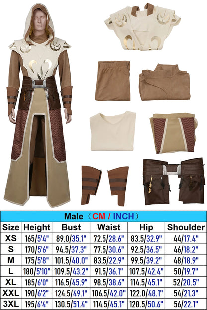 Temple Guard Cosplay Fantasy Movie Space Battle Costume Disguise Adult Men Cosplay Roleplay Outfits Male Halloween Clothes