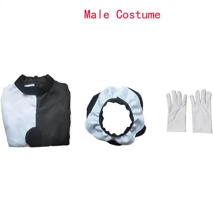 Cosplay Costume Female/Male Horror Carnival Party Skin-Tight Black White Killer Clowns Jumpsuit for Halloween Costumes