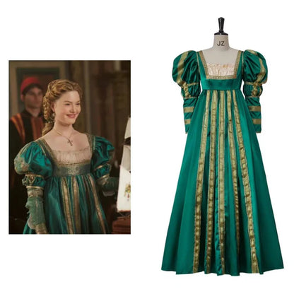 The Borgias Lucrezia Borgia Cosplay Italian Renaissance Alexander VI Costume Dress High Waistline Ball Gown