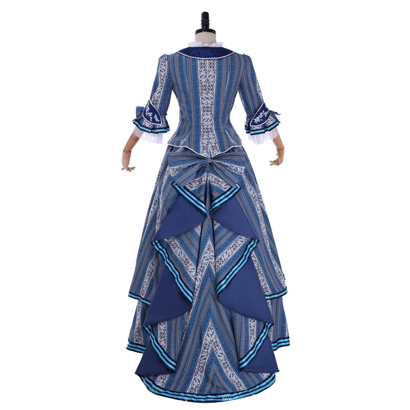 The Phantom of the Opera Christine Daae Cosplay Costume Blue  Wishing  Victorian Bustle Dress Gown