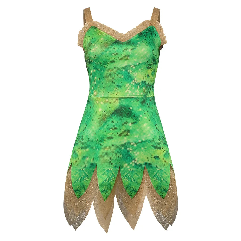 Tinker Bell Cosplay Dress Women Costume Movie Peter Cos Pan Fantasia Elf Roleplay Dress Wings Halloween Carnival Party Outfits