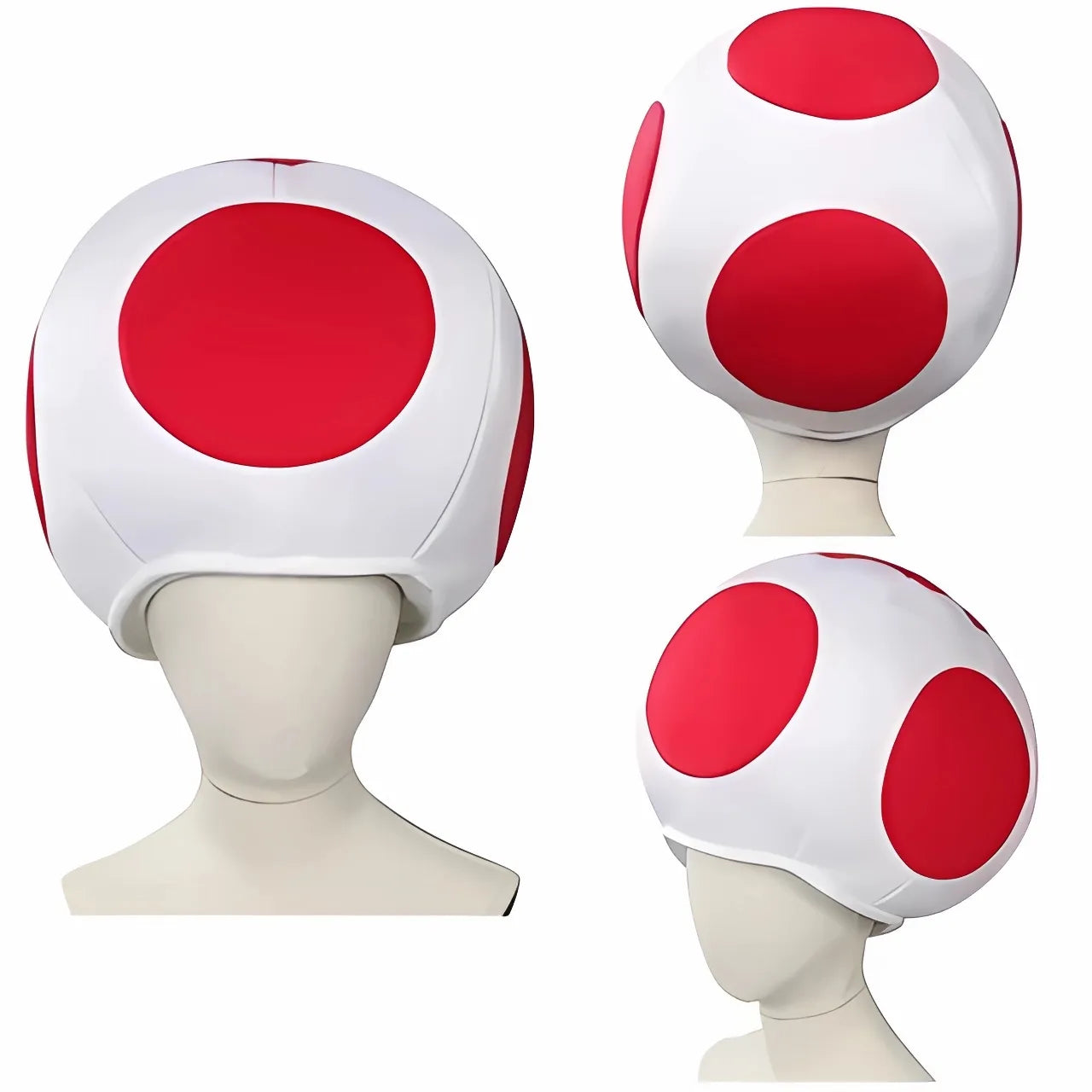 Toad Cosplay Hat Anime Game Kids Boys Roleplay Red Dot Mushroom Head Cap Costume Accessories Fancy Dress Halloween Party Gift