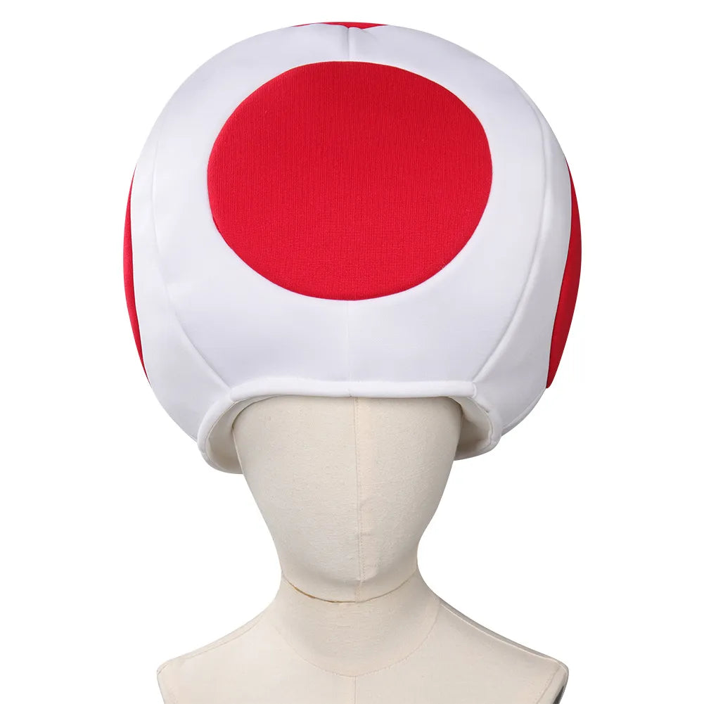 Toad Cosplay Hat Anime Game Kids Boys Roleplay Red Dot Mushroom Head Cap Costume Accessories Fancy Dress Halloween Party Gift