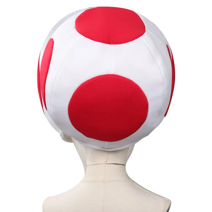 Toad Cosplay Hat Anime Game Kids Boys Roleplay Red Dot Mushroom Head Cap Costume Accessories Fancy Dress Halloween Party Gift