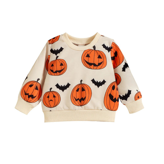 Toddler Boys Girls Halloween Long Sleeve Pumpkin Prints Pullover T Shirt Fleece Jacket 2t Tight Hoodie Juice World Shirt