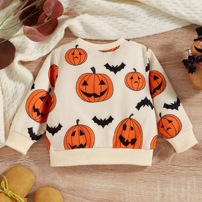 Toddler Boys Girls Halloween Long Sleeve Pumpkin Prints Pullover T Shirt Fleece Jacket 2t Tight Hoodie Juice World Shirt