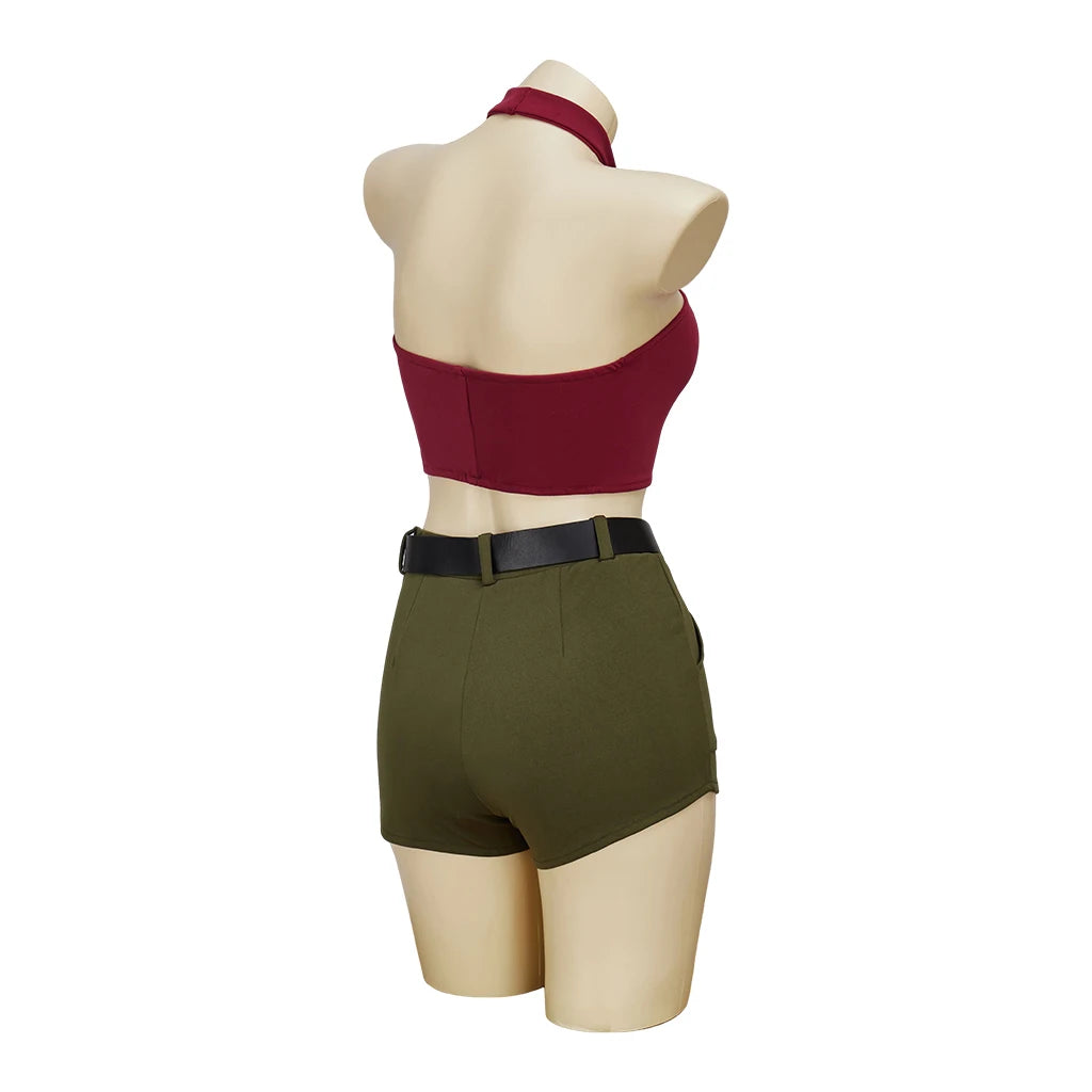 Total Drama Island Anime Heather Cosplay Costume Women Sexy Halter Neck Tube Top Shorts Uniform Halloween Carnival Party Suit