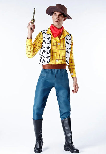 Toy Story Cosplay Costume Adult Sheriff Cowboy Outfit Couple Halloween Game Story Woody Sets Cowboy Christmas Costume Full Set