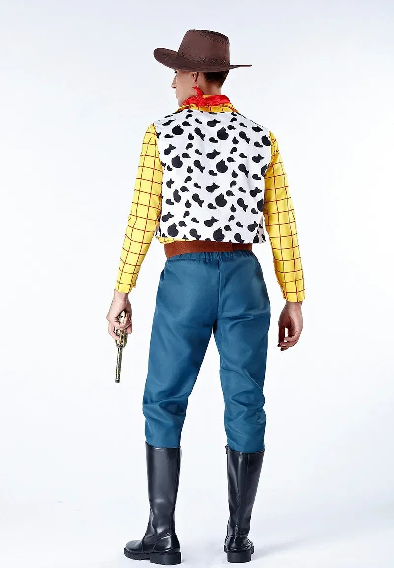 Toy Story Cosplay Costume Adult Sheriff Cowboy Outfit Couple Halloween Game Story Woody Sets Cowboy Christmas Costume Full Set