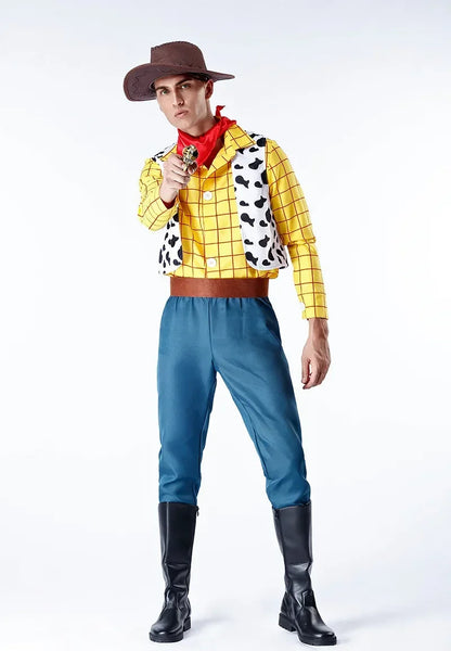 Toy Story Cosplay Costume Adult Sheriff Cowboy Outfit Couple Halloween Game Story Woody Sets Cowboy Christmas Costume Full Set