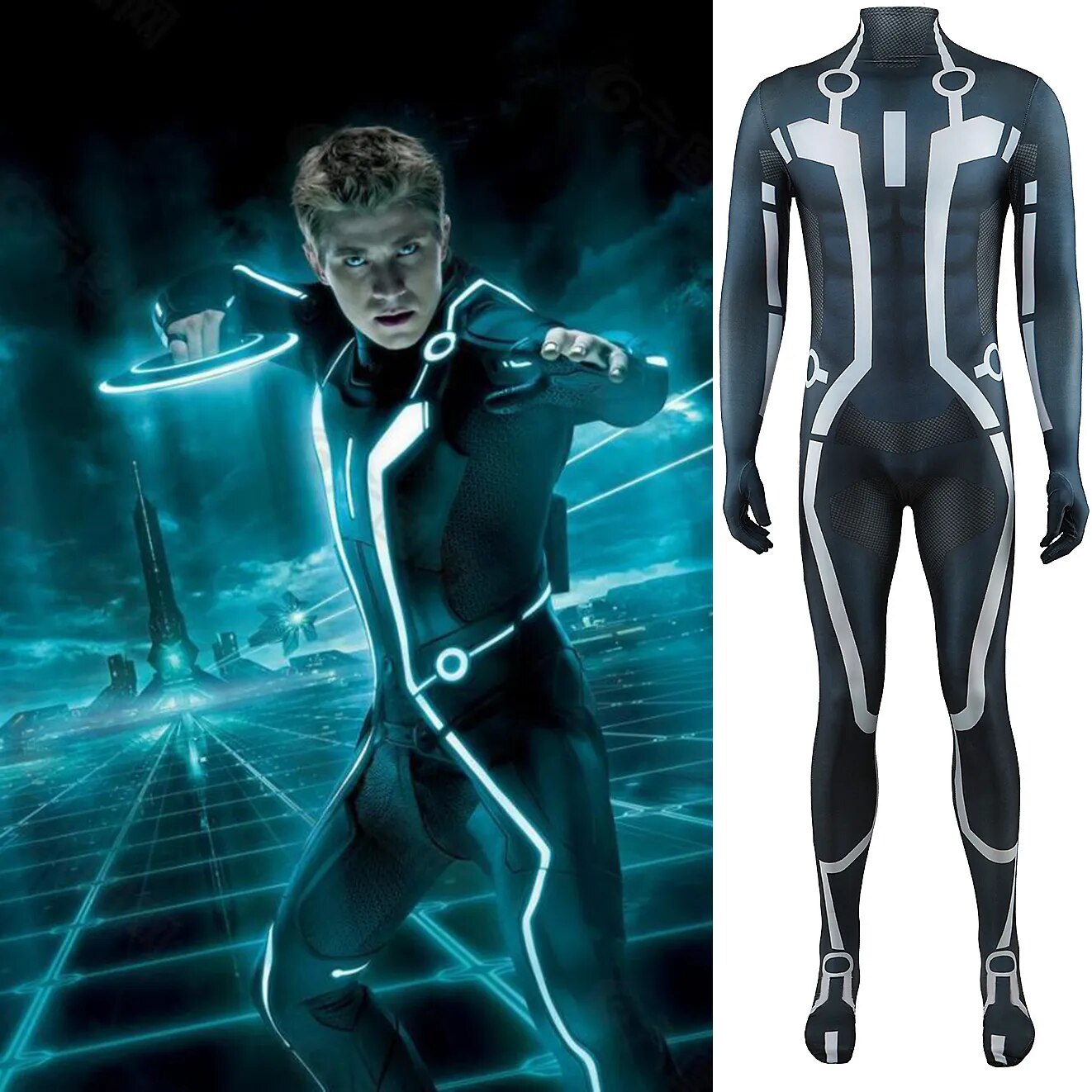 Tron Costume Cosplay Girls Superhero Zentai Bodysuit Spandex Women Tron Halloween Costume Adult Kids