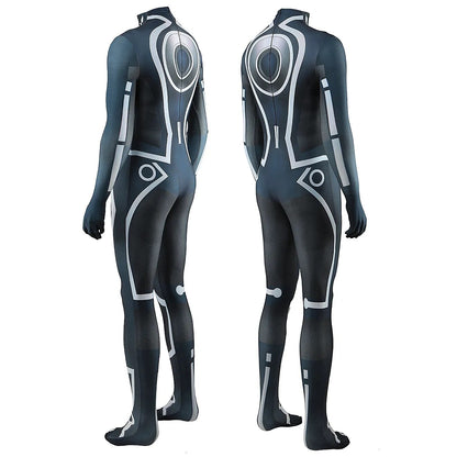 Tron Costume Cosplay Girls Superhero Zentai Bodysuit Spandex Women Tron Halloween Costume Adult Kids