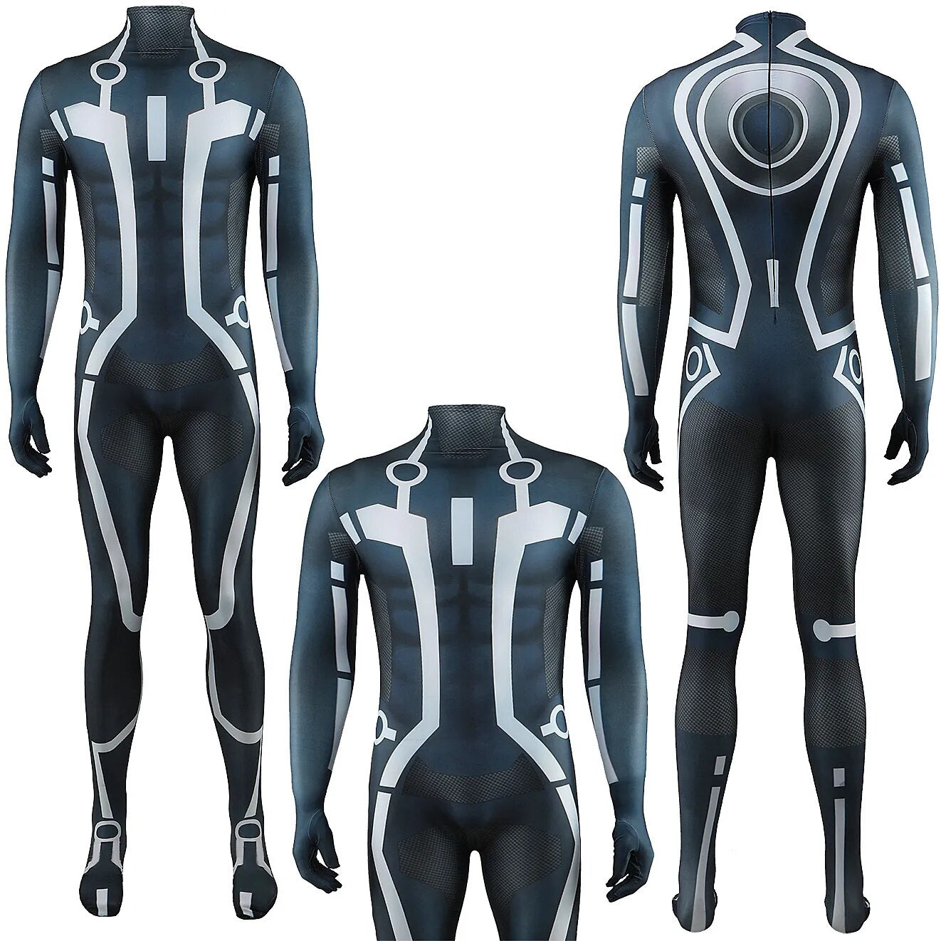 Tron Costume Cosplay Girls Superhero Zentai Bodysuit Spandex Women Tron Halloween Costume Adult Kids