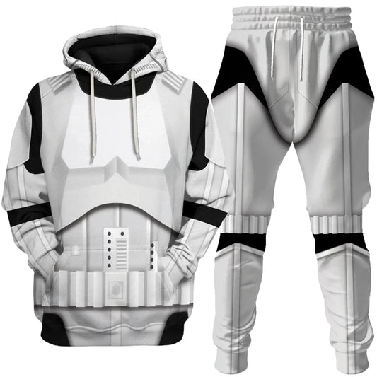 Stormtrooper Hoodie and Pant Set Cosplay Costume for Men Space Battle Roleplay Outfit