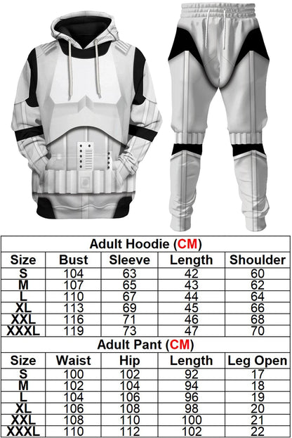 Stormtrooper Hoodie and Pant Set Cosplay Costume for Men Space Battle Roleplay Outfit