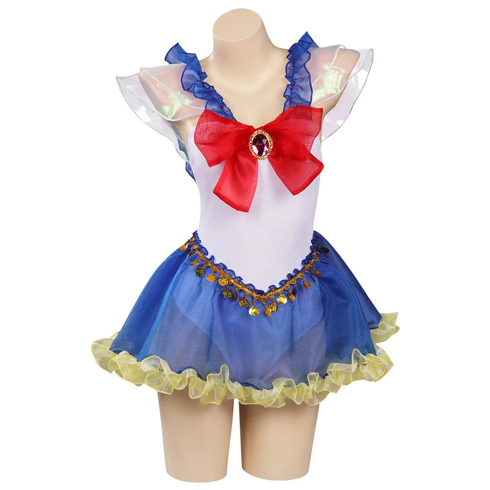 Tsukino Cosplay Usagi Swimsuit Cosplay Costume Jumpsuit Swimwear Halloween Carnival Suit