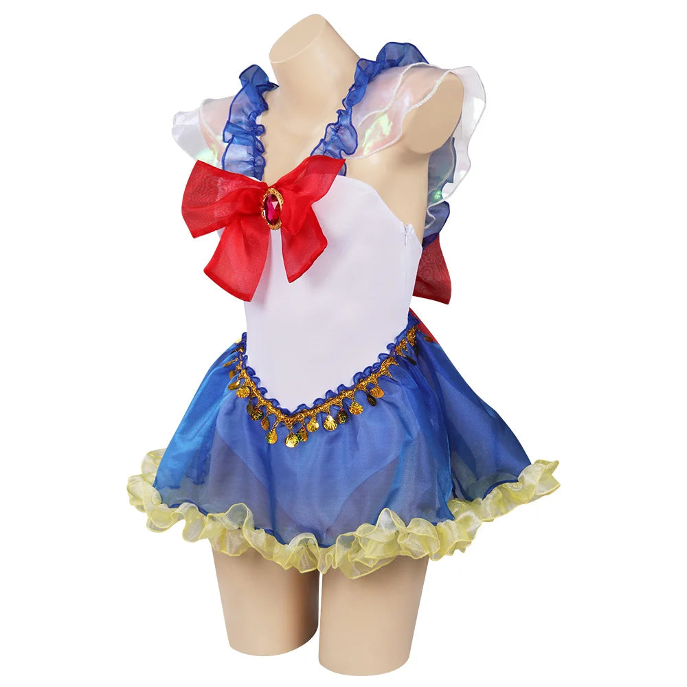 Tsukino Cosplay Usagi Swimsuit Cosplay Costume Jumpsuit Swimwear Halloween Carnival Suit