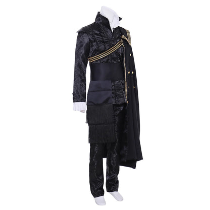 Tudor Period Elizabeth King Costume Medieval Renaissance Black Uniform Court Noble Evening Party Gown Halloween Men's Outfits