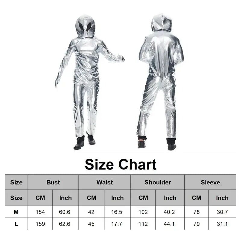 UFO Aliens Space Costumes Jumpsuit Cosplay UFO Astronaut Performance Halloween Carnival Dress Up Party Costumes Props For Adult