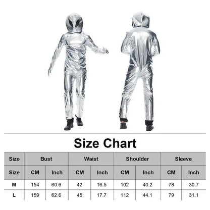 UFO Aliens Space Costumes Jumpsuit Cosplay UFO Astronaut Performance Halloween Carnival Dress Up Party Costumes Props For Adult