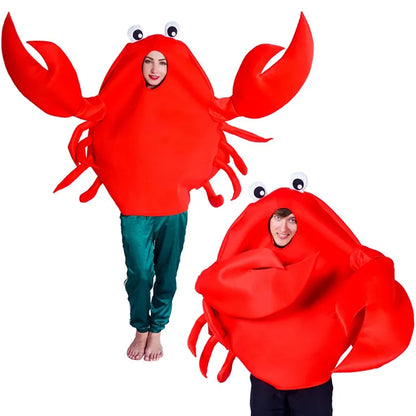 Unisex Adult Children Crab Lobster Costumes Men Women Sponge Suit Purim Halloween Party Fancy Dress Cosplay