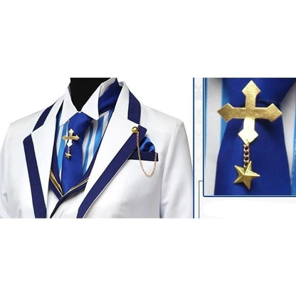 Unisex Anime Fate Grand Order FGO Arthur White Valentine's Day Dress Cos Dress Men's Women Cosplay Uniform Suit Full Set