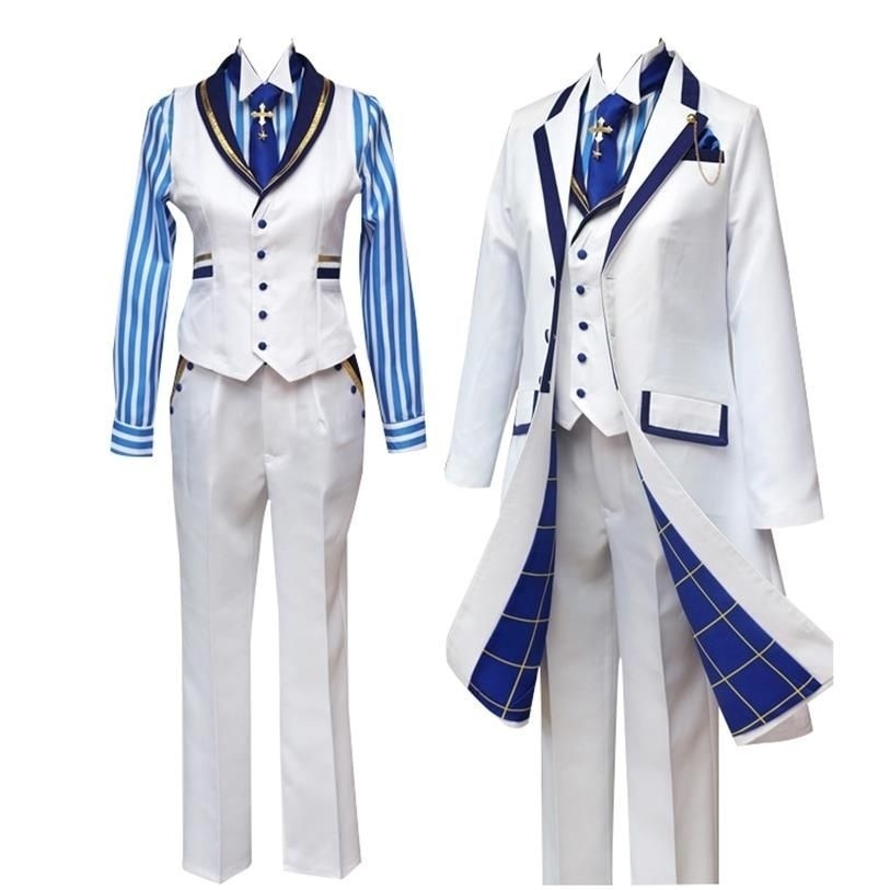 Unisex Anime Fate Grand Order FGO Arthur White Valentine's Day Dress Cos Dress Men's Women Cosplay Uniform Suit Full Set