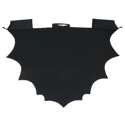 Unisex Halloween Black Bat Wing Cape Cloak Costume With Patch for Child Boys Girls Vampire Dress Up Accessories