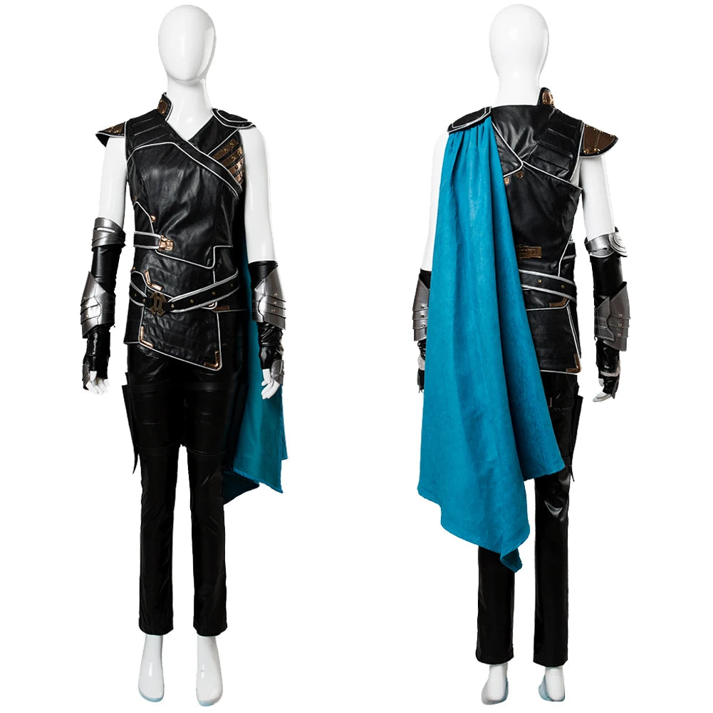 Valkyrie Inspired Female Superhero Costume with Cape for Adult Women Cosplay Halloween Roleplay Outfit