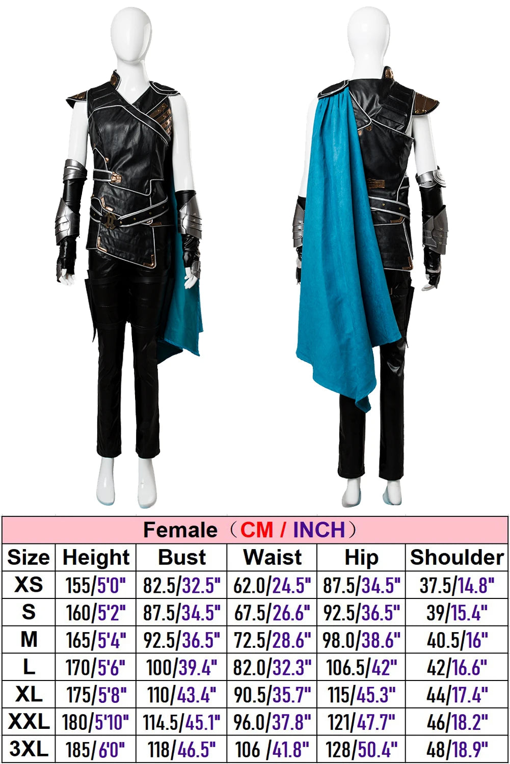 Valkyrie Inspired Female Superhero Costume with Cape for Adult Women Cosplay Halloween Roleplay Outfit