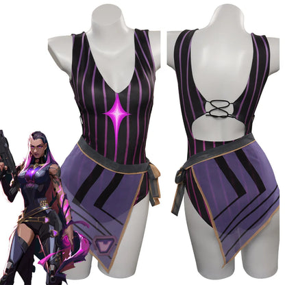 Valorant Reyna Cosplay Costume Jumpsuit Outfits Halloween Carnival Suit