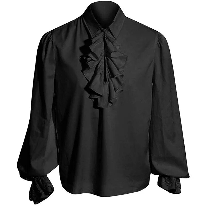 Vampire Renaissance Victorian Steampunk Ruffled Medieval Halloween Costume Women Kids Shirts Christmas Carnival Party