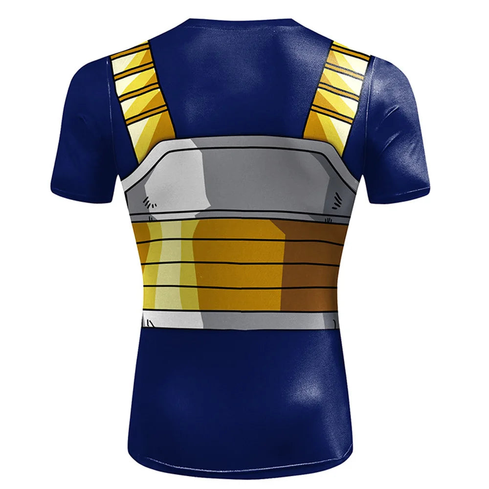 Vegeta Cosplay T-Shirt Men Costume Anime Super Hero Roleplay Fantasia Man Halloween Carnival Cloth Disguise Role Playing