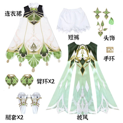 Venti Cosplay Costume Dress with Shorts Hat Stockings Genshin Impact Anime Outfit Kids