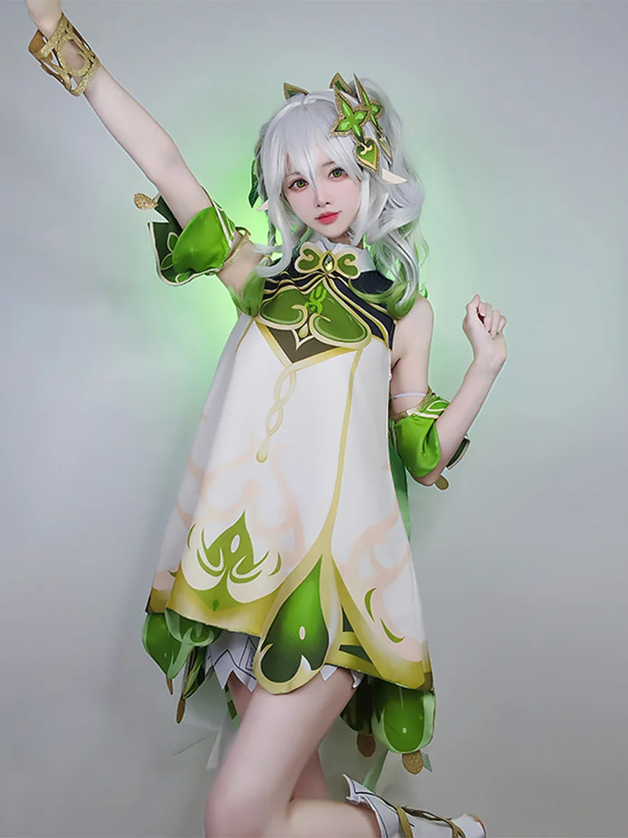 Venti Cosplay Costume Dress with Shorts Hat Stockings Genshin Impact Anime Outfit Kids