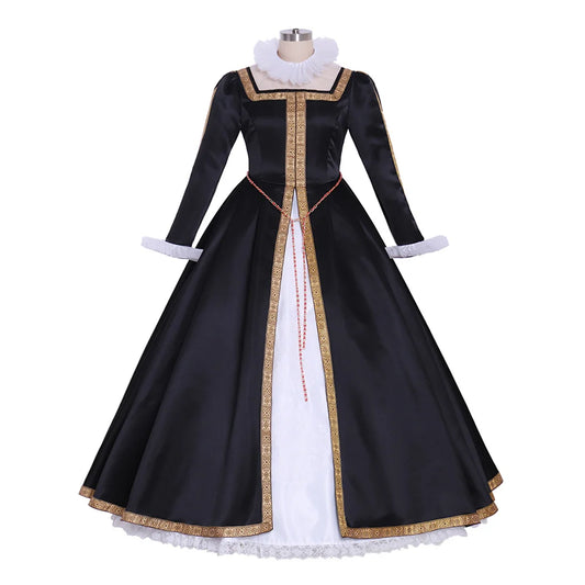 Victorian Queen Elizabeth Tudor Dress Adult Women Medieval Renaissance Evening Party Ball Gown Musical Outfits Performance