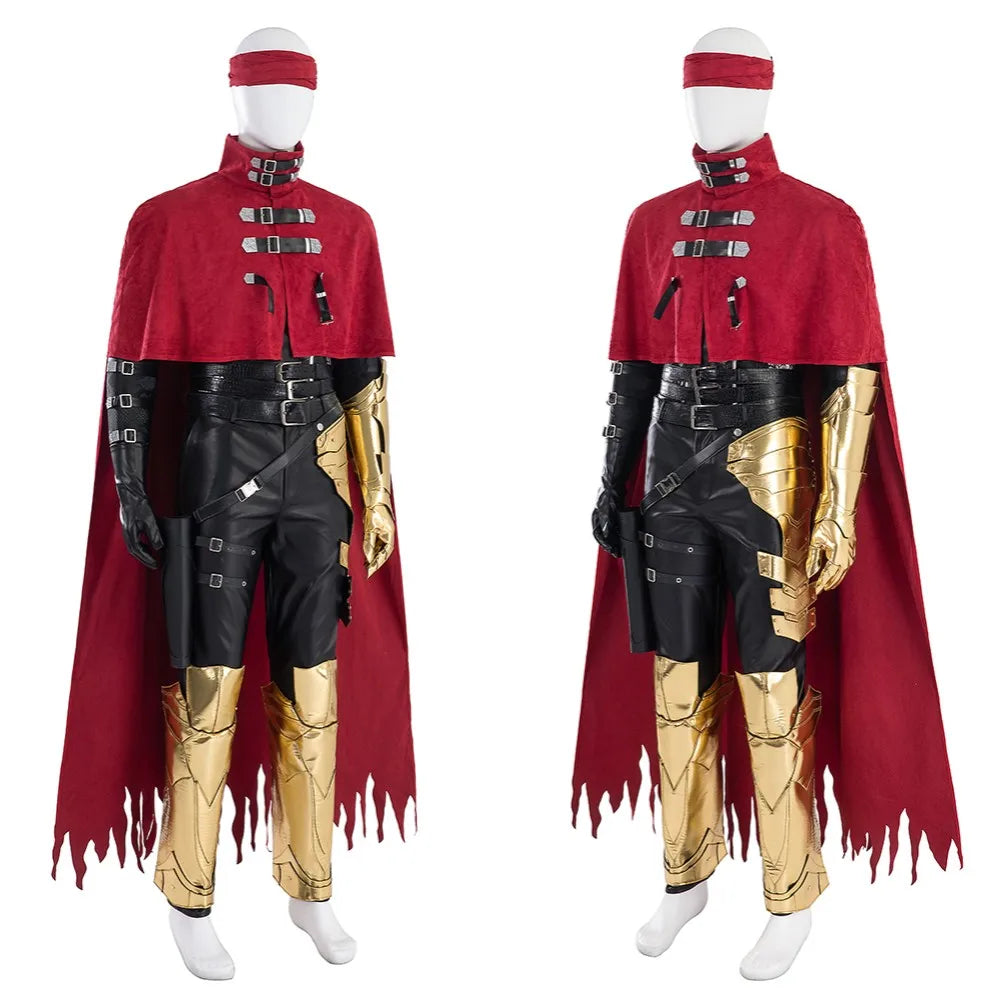 Vincent Valentine Cosplay Costume Red Cloak Leather Top Pants and Accessories Final Fantasy 7 Outfit Full Set