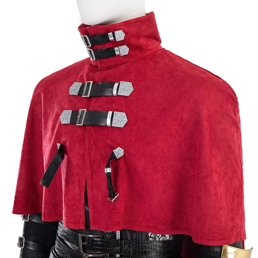 Vincent Valentine Cosplay Costume Red Cloak Leather Top Pants and Accessories Final Fantasy 7 Outfit Full Set