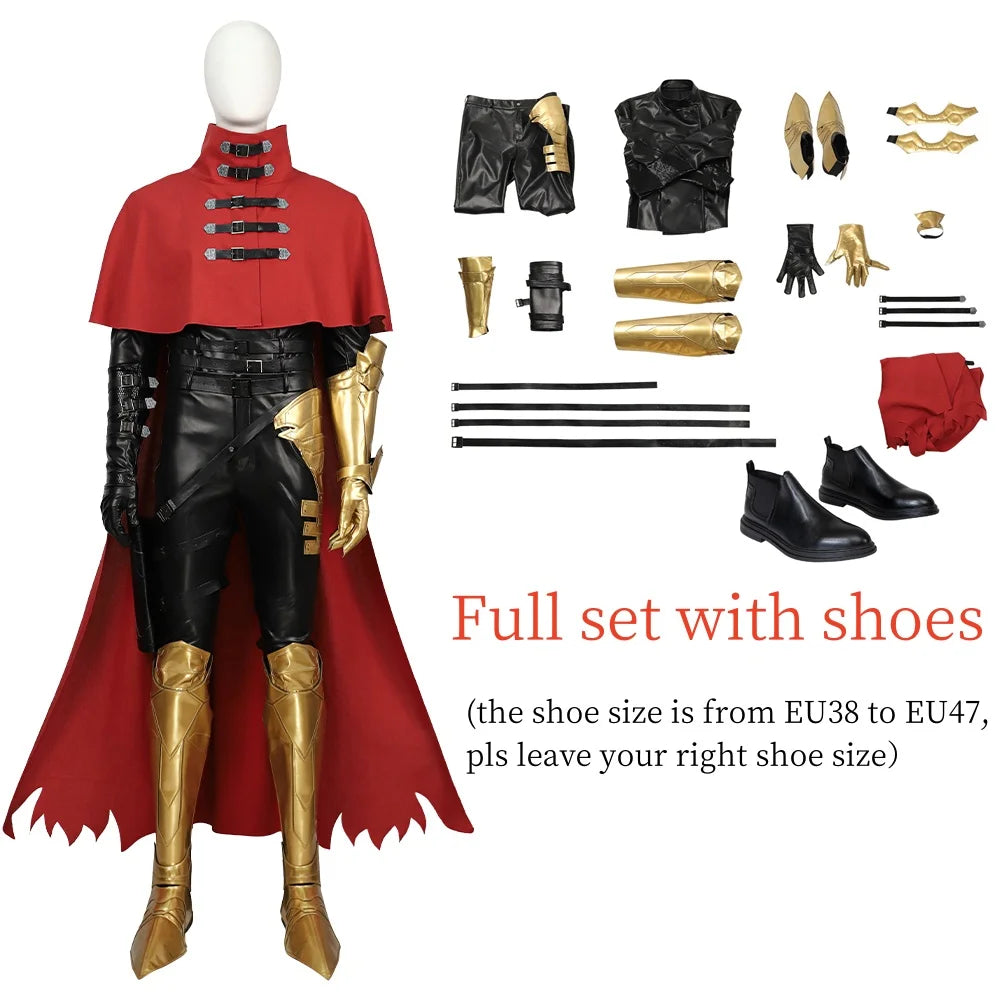 Vincent Valentine Cosplay Final Fantasy VII Game Men Fantasia Combat Uniform Halloween Carnival Party FF7 Warrior Disguise Suit