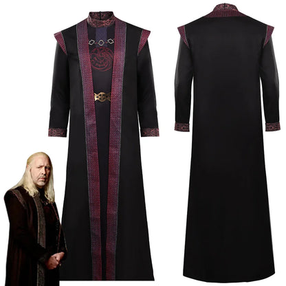 Viserys Cloak Jumpsuit Dragon Cosplay Costume for Men Adult Halloween Role Play Outfit