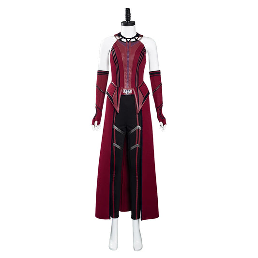 Wandavision Scarlet Witch Cosplay Costume Leather Vest Dress Outfits Halloween Carnival Suit