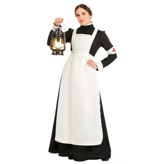 War Victorian Nurse Uniform The Goddess Who Carries The Lamp Dress Pastoral Farm Maid Costume Cosplay Civil War Nurse Costume