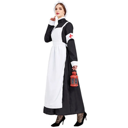 War Victorian Nurse Uniform The Goddess Who Carries The Lamp Dress Pastoral Farm Maid Costume Cosplay Civil War Nurse Costume