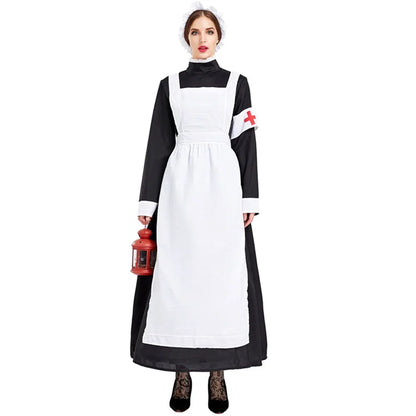 War Victorian Nurse Uniform The Goddess Who Carries The Lamp Dress Pastoral Farm Maid Costume Cosplay Civil War Nurse Costume