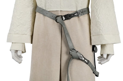 White Gandalf Robe Cosplay Costume with Custom Size Options and Available Wig and Boots