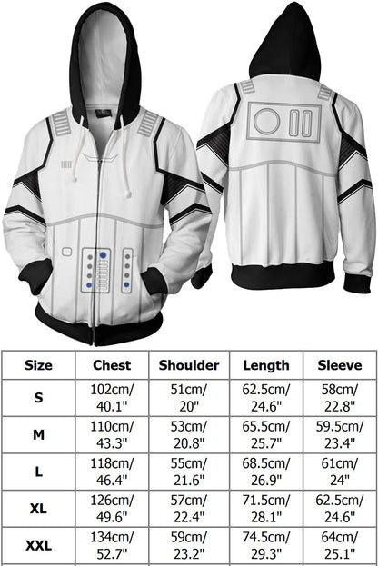 White Trooper Cosplay Jumpsuit Space Battle Costume for Men Roleplay Outfit