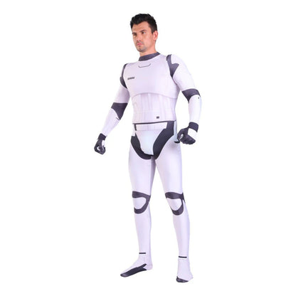 White Trooper Cosplay Jumpsuit Space Battle Costume for Men Roleplay Outfit