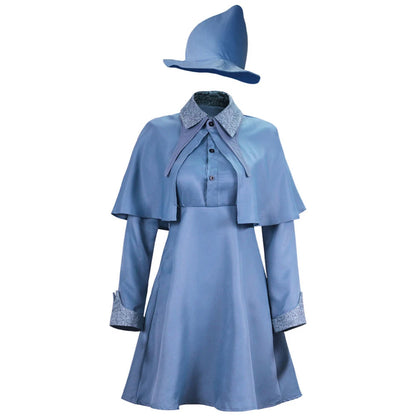 Wizard School Witch Fleur Isabelle Delacour Cosplay Costume Beauxbaton Magic Women School Uniform Hat Dress Suit Halloween