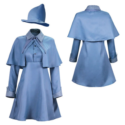 Wizard School Witch Fleur Isabelle Delacour Cosplay Costume Beauxbaton Magic Women School Uniform Hat Dress Suit Halloween